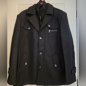Men's Black Wool Coat
